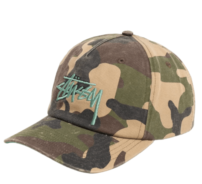 Stussy Mid-Depth Big Stock Snapback Woodland Camo