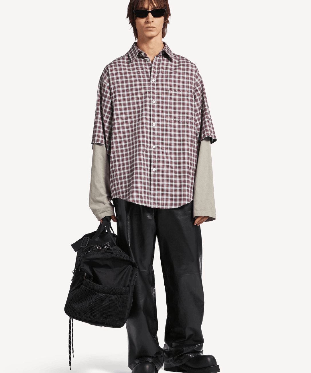 Men's Wrong Sleeve Shirt in Red/navy
