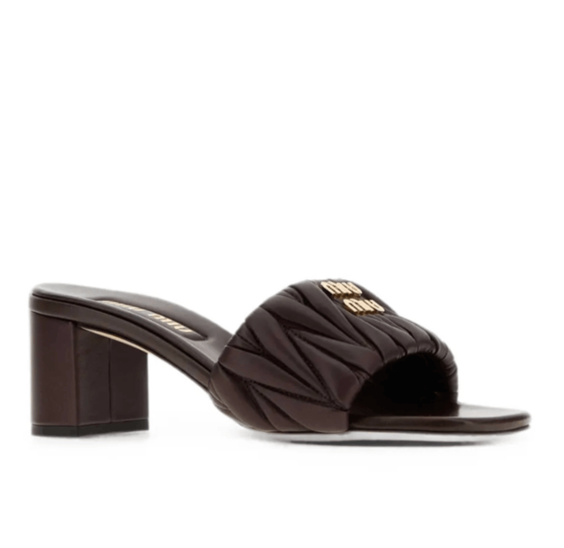 Miu Miu Quilted Block Heel Mules