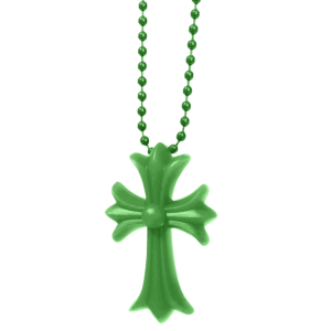 Chrome Hearts Silichrome CH Cross Pendant Kelly Green 2025