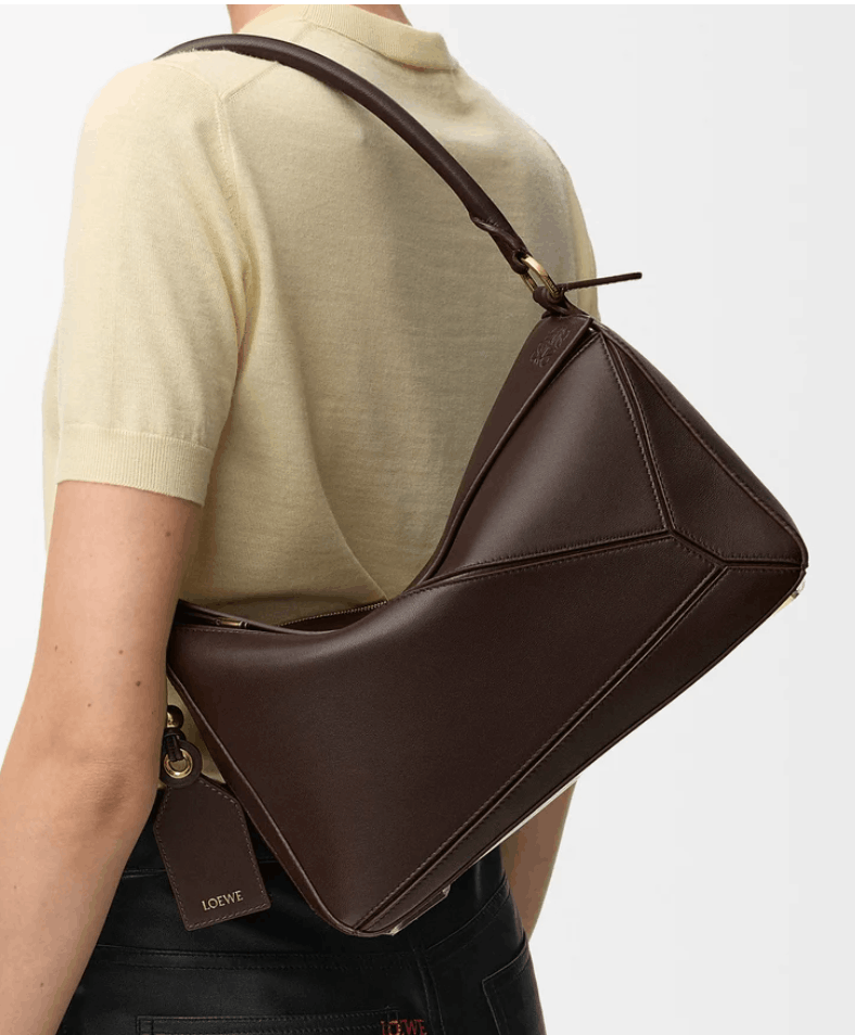 Puzzle Medium Nappa Lambskin Shoulder Bag - Brown