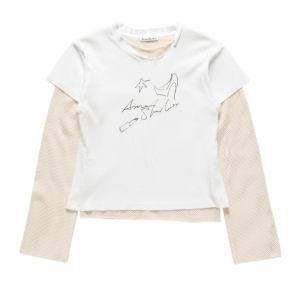 Layered mesh t-shirt  -  Off white
