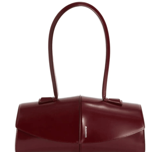 Burgundy calfskin LINEA tote bag 
