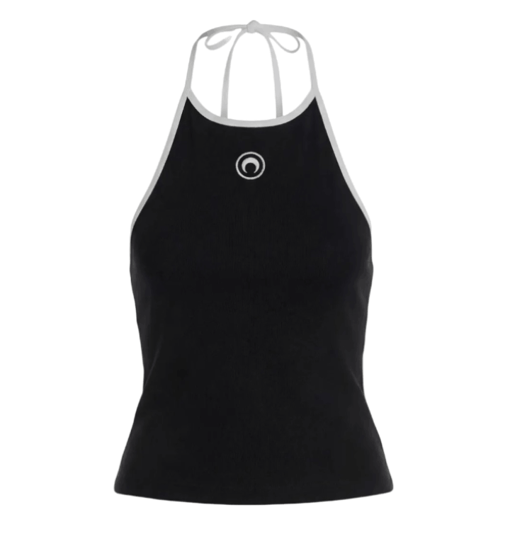 MOON LOGO BICOLOR JERSEY TANK TOP BK96 BLACK/WHITE