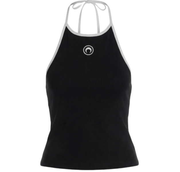 MOON LOGO BICOLOR JERSEY TANK TOP BK96 BLACK/WHITE