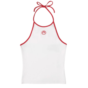 MOON LOGO BICOLOR JERSEY TANK TOP WH17 WHITE/RED