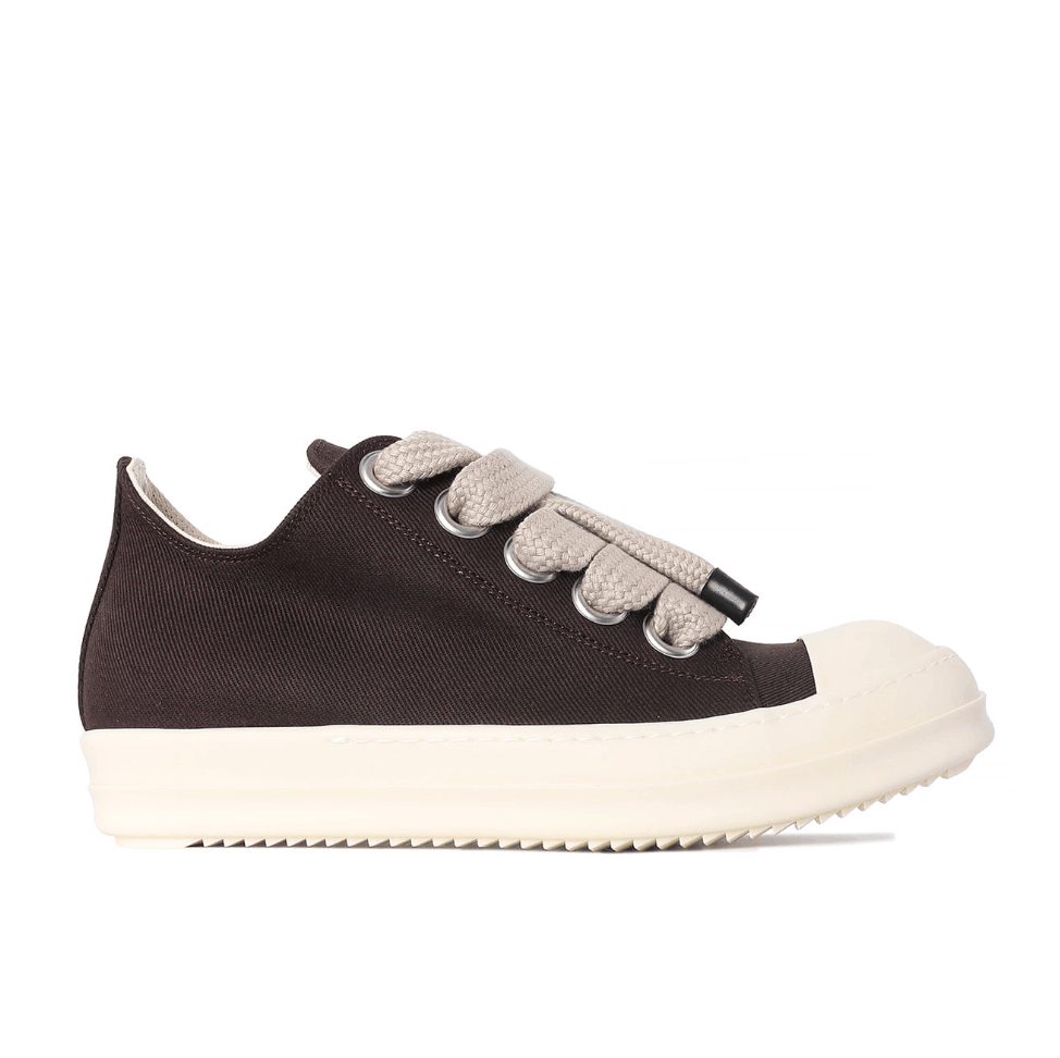 DRKSHDW JUMBOLACE LOW SNEAKERS IN DARKDUST/MILK/MILK OVERDYED DENIM