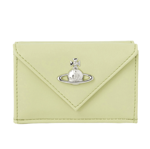 Vivienne Westwood Envelope Smooth Leather Wallet Pastel Green