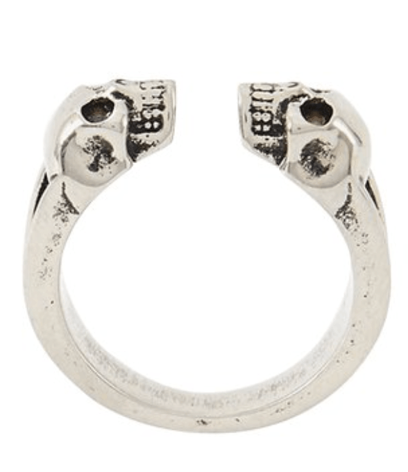 Alexander Mcqueen Twin skull ring - Silver