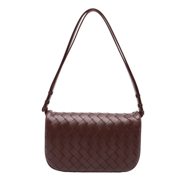 Bottega Veneta Intrecciato Leather Shoulder Bag Madder Brown