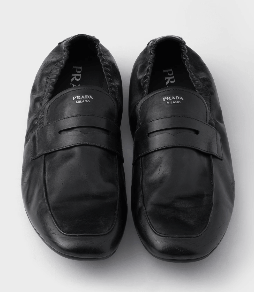 Shuffle antiqued leather loafers - Black 