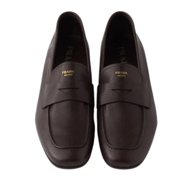 Dark brown leather loafers 