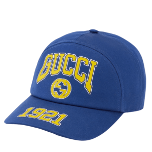 Gucci Print Cotton Baseball Hat Blue