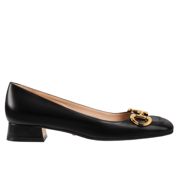 (W) Gucci Ballet Flat with Horsebit Black Leather