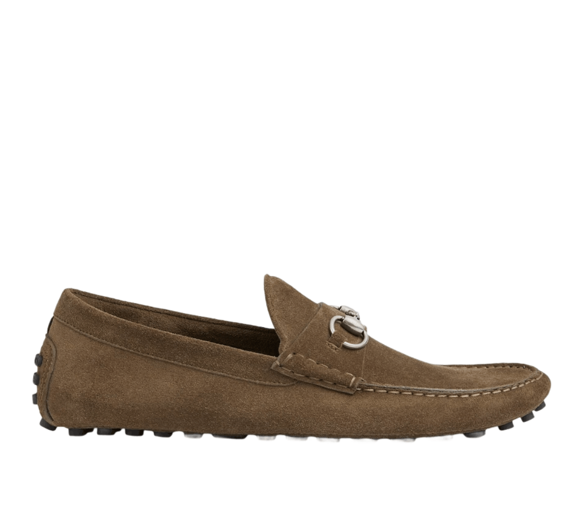 Gucci Driver with Horsebit Brown Suede