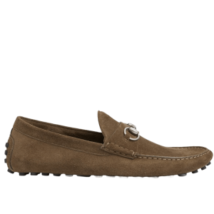 Gucci Driver with Horsebit Brown Suede