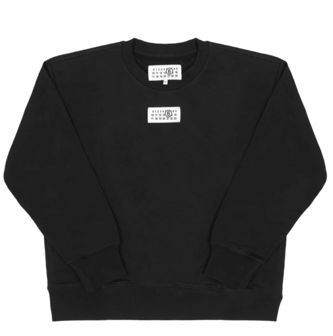 (Kids) MM6 Maison Margiela Numbers Logo Patch Sweatshirt Black