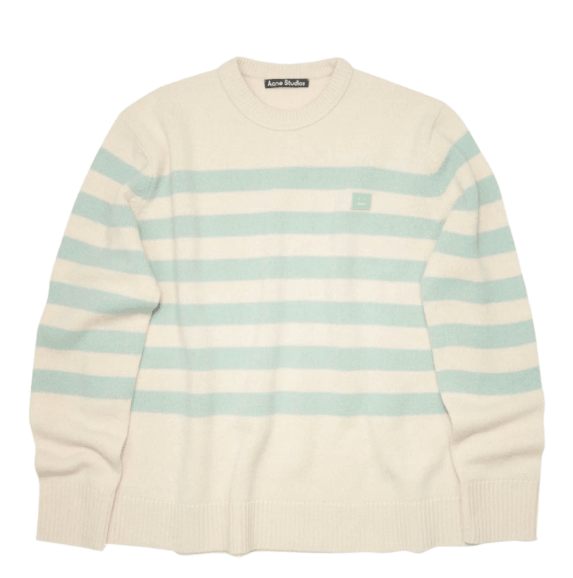 Acne Studios Nimah Stripe Face Sweater Beige Green