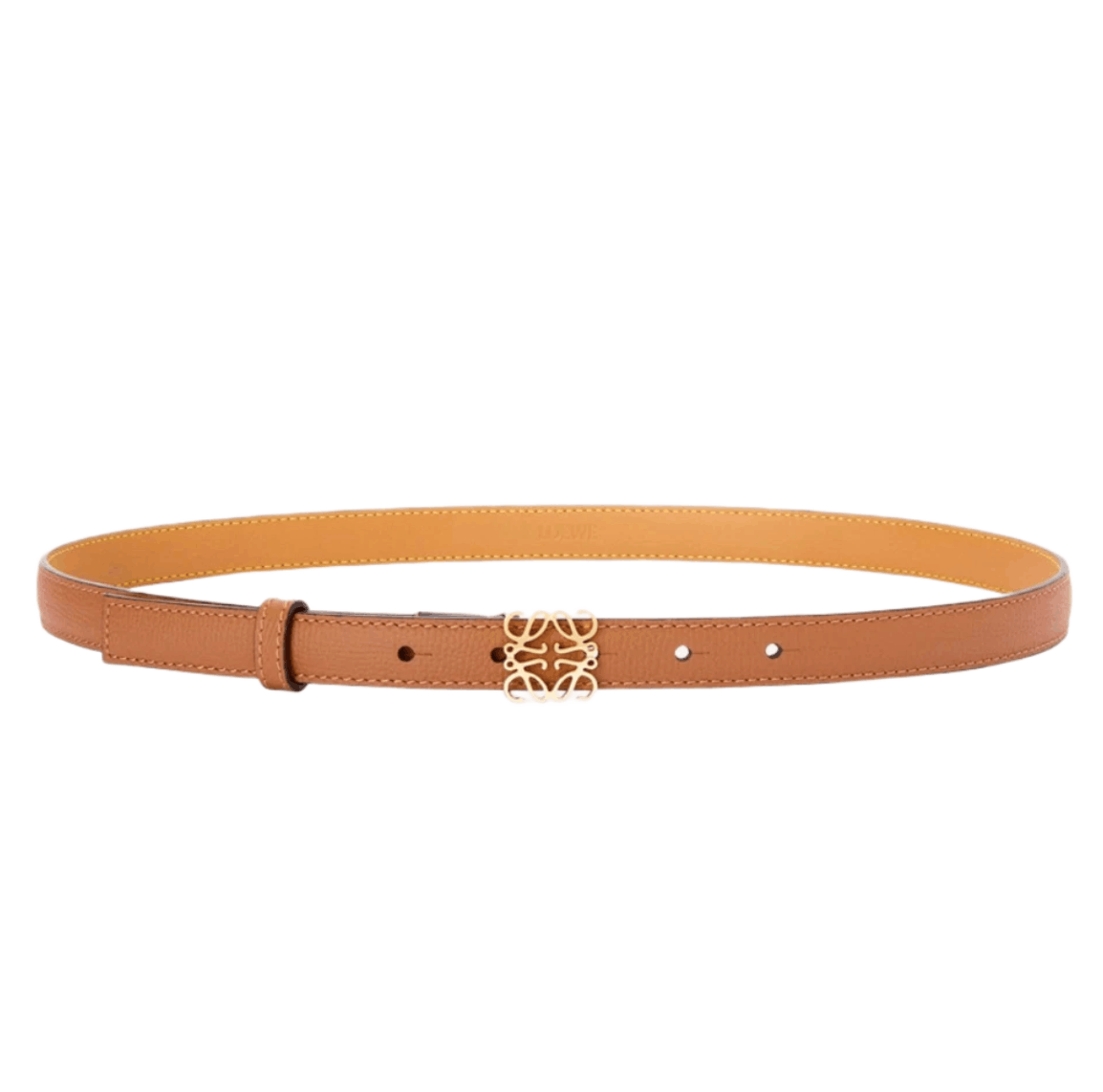 (W) Loewe Anagram Belt - Tan Gold 2cm