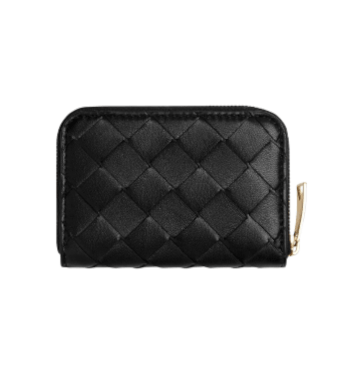 Bottega Veneta Small Zip Around Wallet Black
