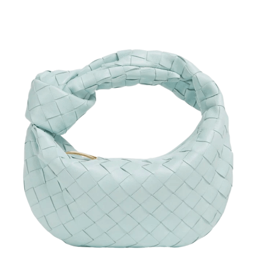 Bottega Veneta Mini Leather Jodie Teal Washed