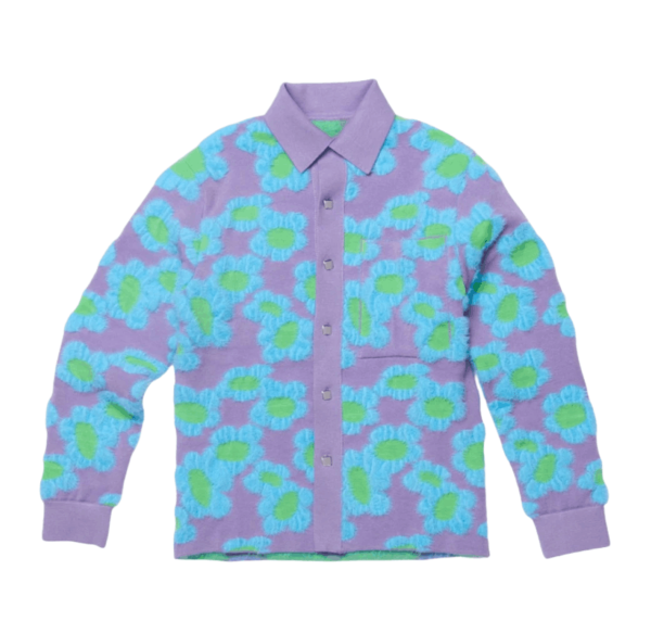 Jacquemus La chemise Neve Fleurs Fluffy Overshirt Purple Flowers 70s