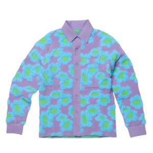 Jacquemus La chemise Neve Fleurs Fluffy Overshirt Purple Flowers 70s