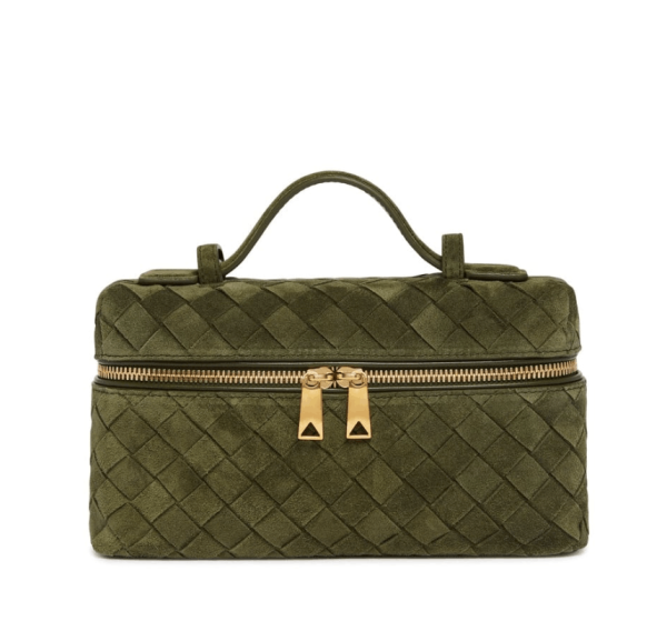 Bottle green suede Bang Bang handbag 