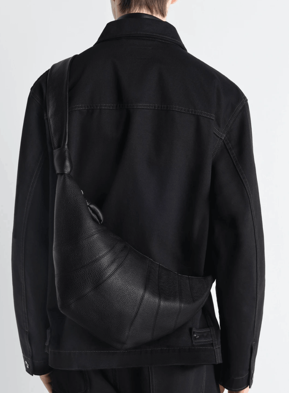 Lemaire Medium Croissant Bag Soft Grained Leather BLACK