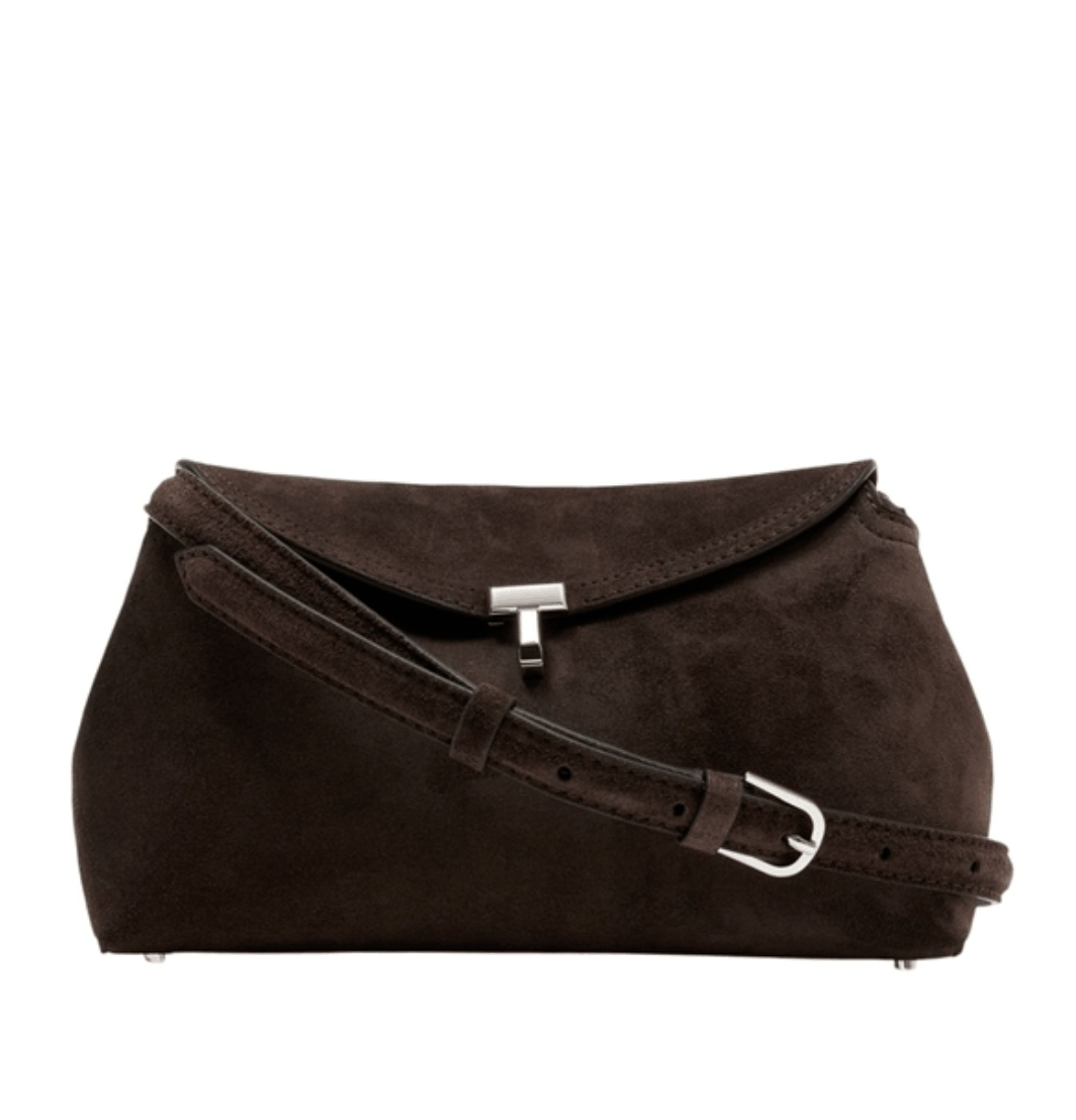 T-lock suede clutch brown 
