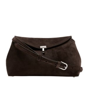 T-lock suede clutch brown 