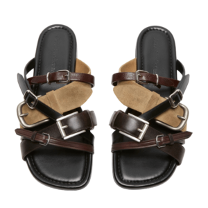 Acne Studios Leather Belts Strap Sandals Multi Brown