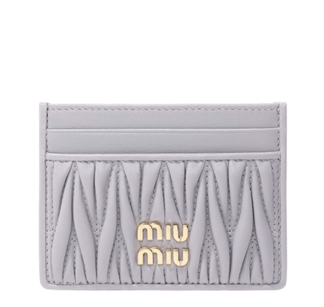 Miu Miu Matelasse Nappa Leather Card Holder Wisteria