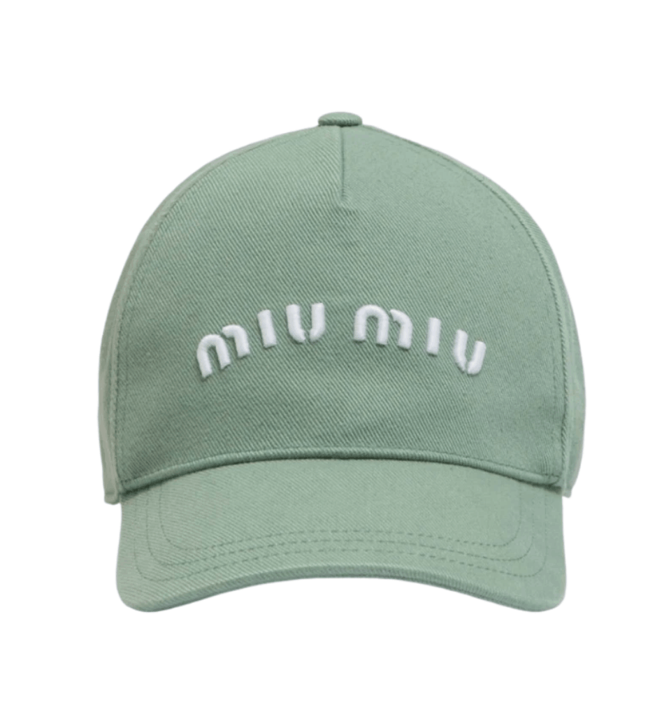(W) Miu Miu Denim Washed Baseball Cap Aquamarine