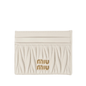 Miu Miu Matelasse Nappa Leather Card Holder White