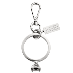 MM6 Maison Margiela Polished Palladium Clip Keyring Palladio