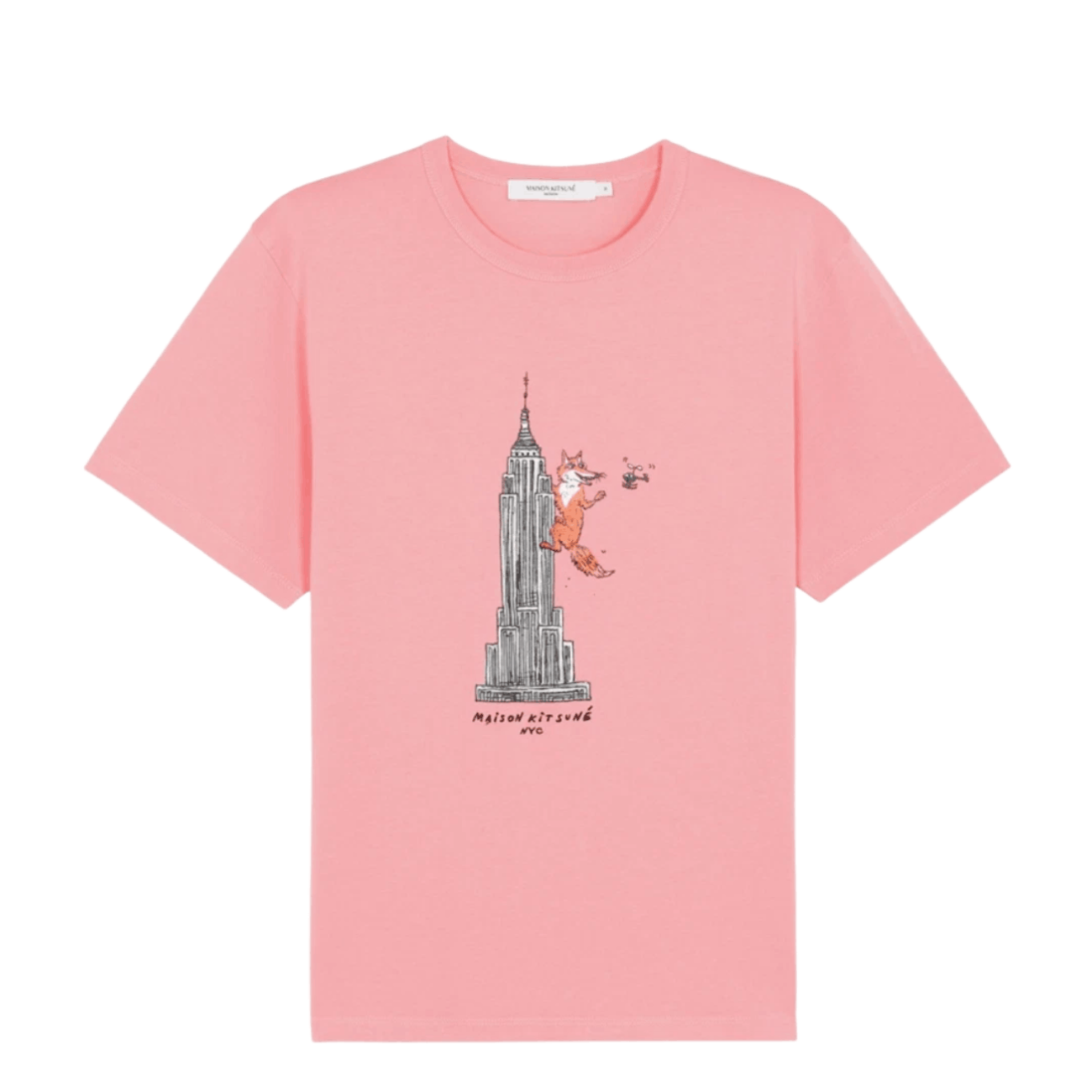 Maison Kitsune Oly Empire Fox Classic T-Shirt Bubble Gum Pink