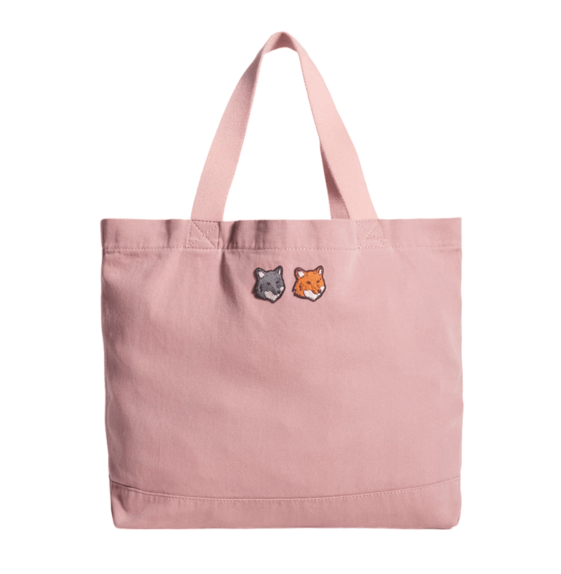 Maison Kitsune Double Fox Head Faded Tote Faded Pink Clay
