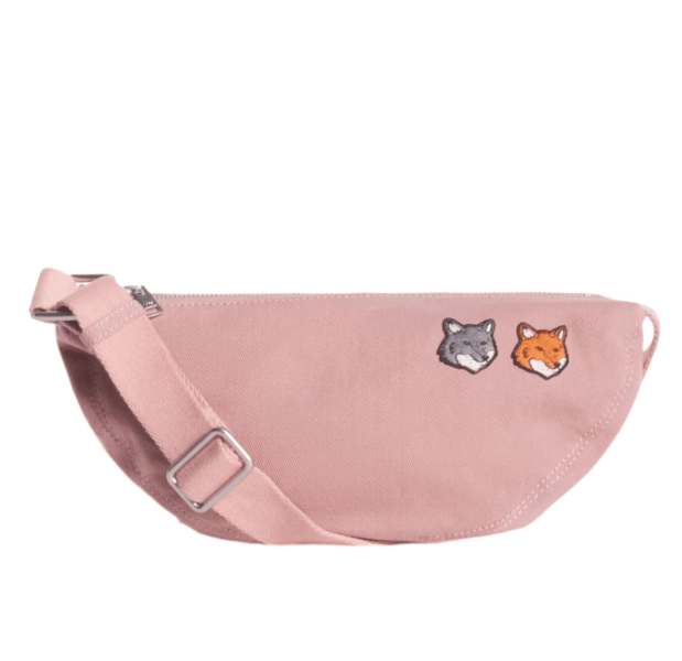 Maison Kitsune Double Fox Head Faded Bumbag Faded Pink Clay