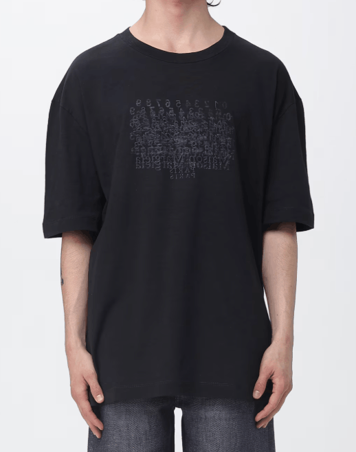 Maison Margiela Black Cotton Numeric T-Shirt