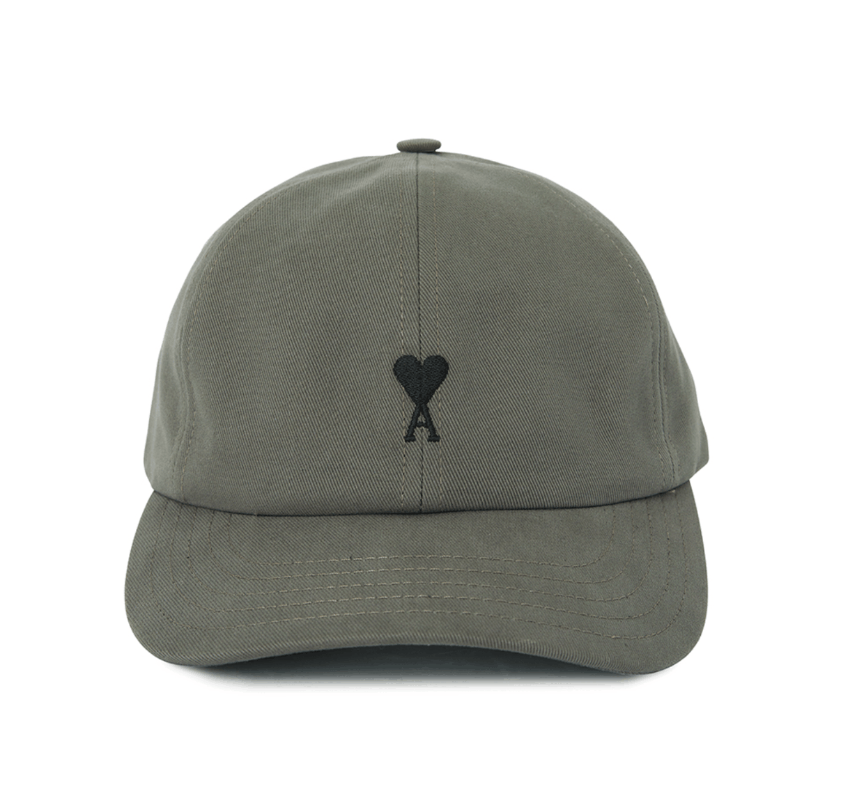 AMI Grey Cotton Ami De Coeur Embroidery Cap Carbon