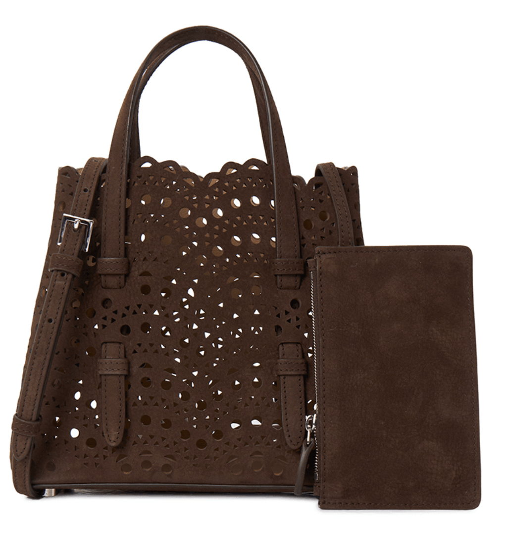Alaia Mina 20 Tote Bag Brun Fonce