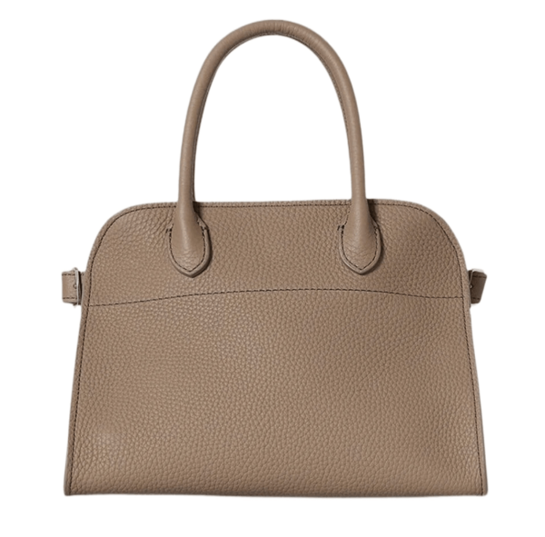 The Row Soft Margaux 10 Leather Bag Smoked Taupe