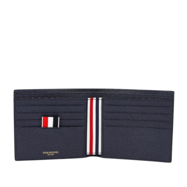 Thom Browne Pebble Grain Bill Fold Wallet Navy
