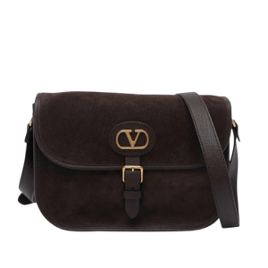 Valentino Dark Brown Suede Antibes Crossbody Bag 