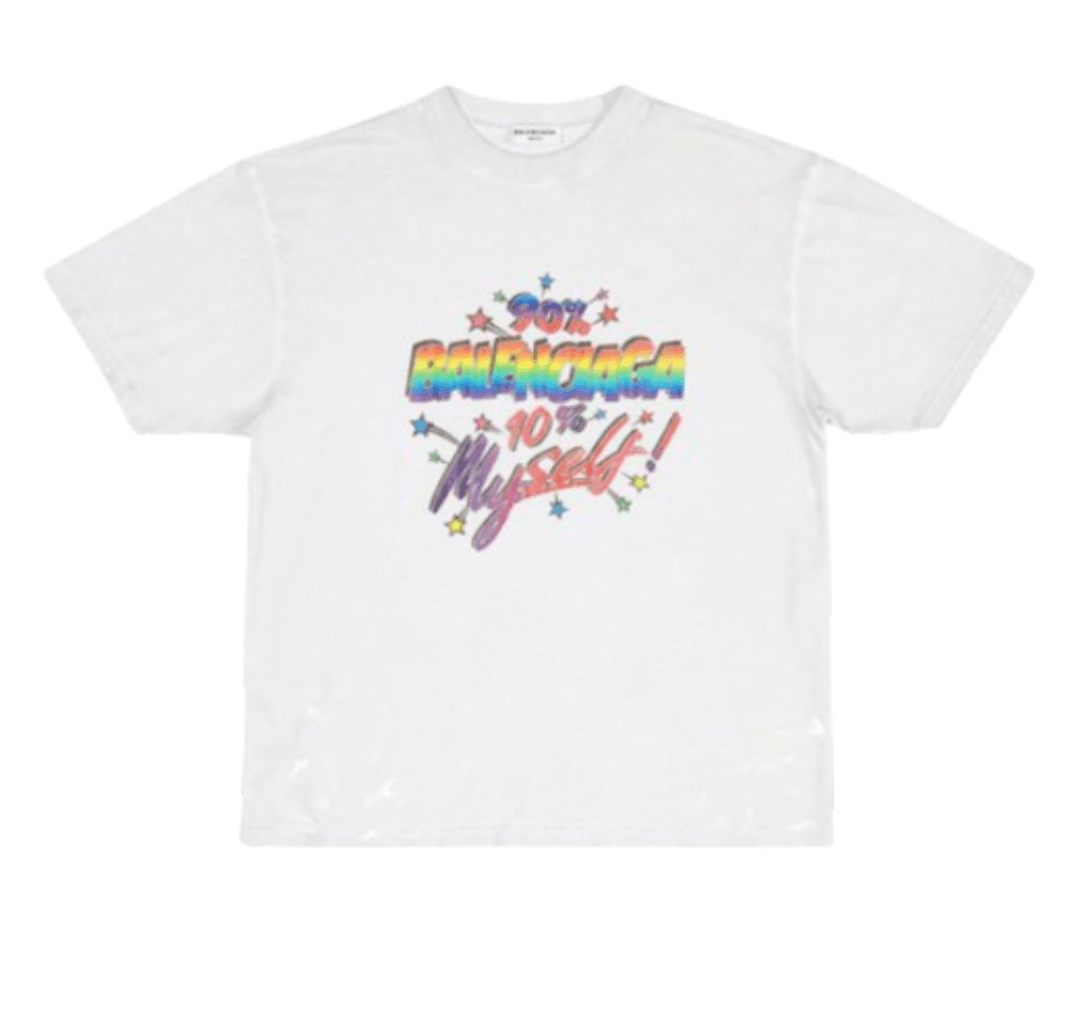 (W) Balenciaga Large Fit 90/10 T-Shirt White