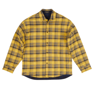 Balenciaga Reversible Flannel Shirt Yellow Blue