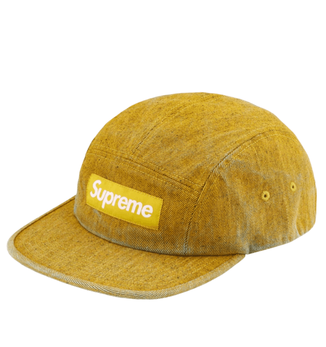 Supreme Coated Denim Camp Cap Yellow 