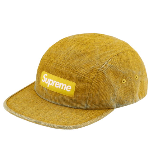 Supreme Coated Denim Camp Cap Yellow 