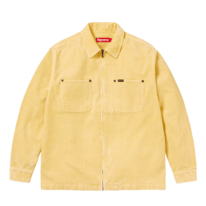 Supreme Washed Corduroy Zip Up Shirt Yellow 